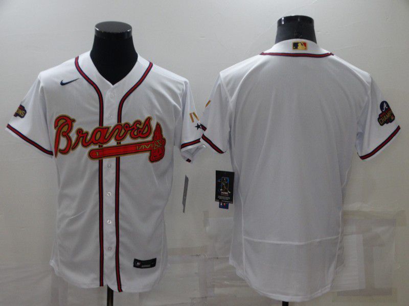 Men Atlanta Braves Blank White Gold Elite Nike 2022 MLB Jersey